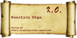 Kosztics Olga névjegykártya